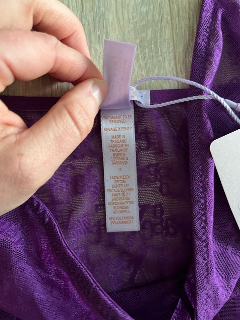 NWT Savage X Fenty Women’s Signature Script Slip Deep Purple - Size 1X - Picture 5 of 7